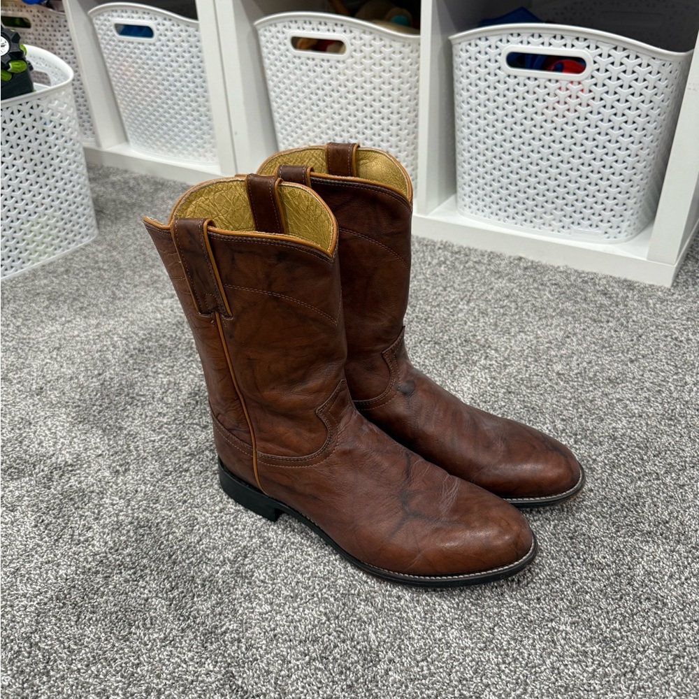 Fantastic Shape Justin Marbled Deerlite Ropers, Size 9.5EE
